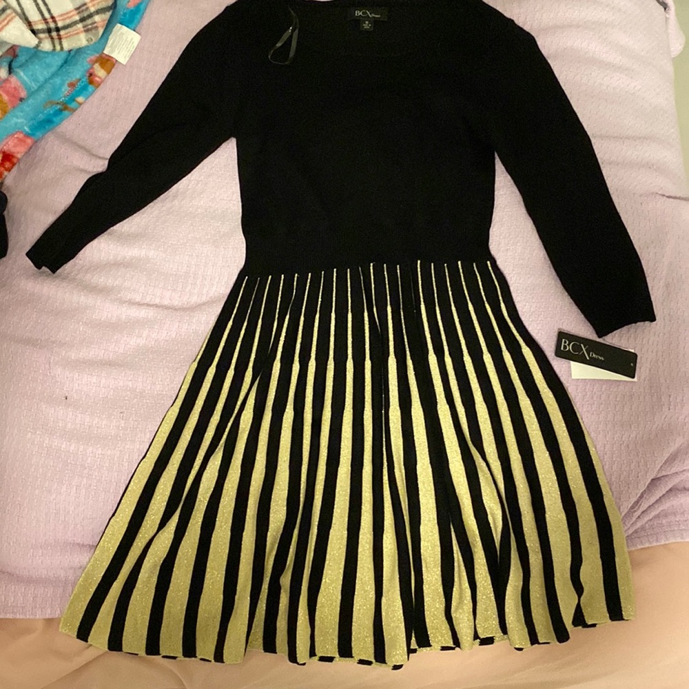 Black and gold dress